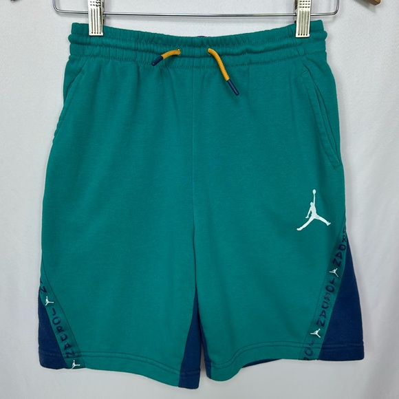 Jordan Active Shorts‎ Large Teal Navy Blue Kids Adjustable Waist - Picture 1 of 9